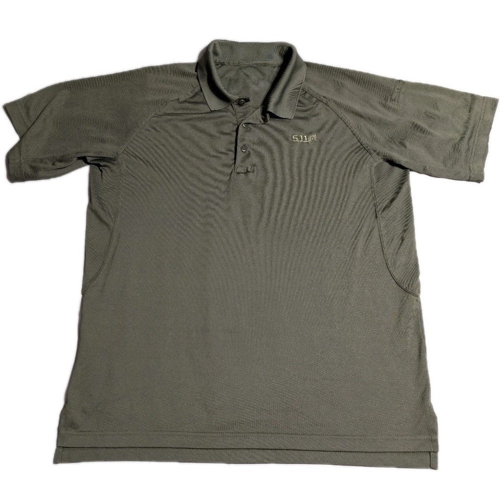 5.11 Tactical Shirt Men's Large Polo Performance Snap‎ Button Olive green